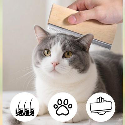 Dřevěný PET Kočka Pes Kůň Odstranění Línání Péče Nástroj Štětec Hřeben Dlouhé Vlasy samočistící