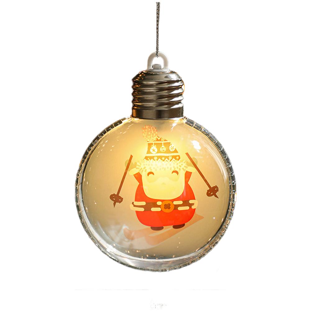 Christmas LED Hanging Ornaments Clear Plastic Ball with Built In Button Battery for Illuminated Seasonal Tree Decoration
