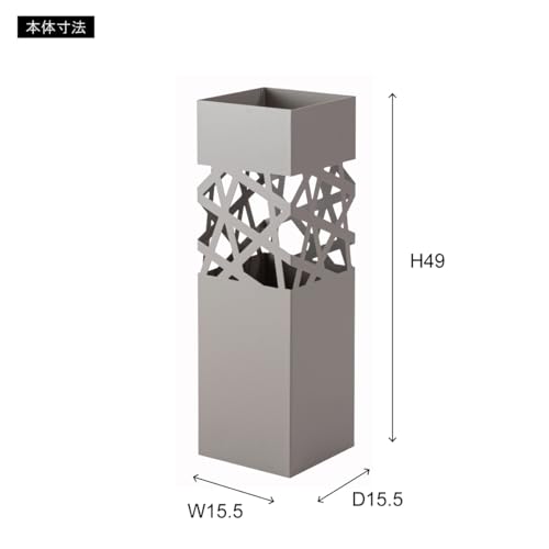 Azumaya-kk Umbrella Stand, Black, Steel, Removable Water Tray, Approx. W15.5 X D15.5 X H49cm, Slim, Square, for Entryways, LFS-186BK