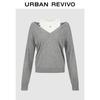 UR 2026 Women's Elegant Color-block Embroidered Knit Sweater