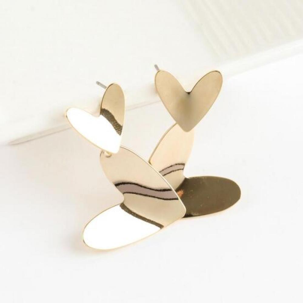 New Arrivals Open Run Heart Cute Thin Decoration Swaying Drop Earrings Gold