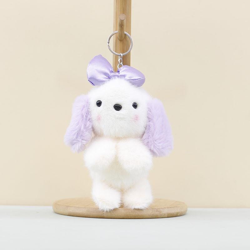 

Bow Rabbit Cute Keychain Cartoon Child Schoolbag Decorative Pendant Doll Plush фиолетовый