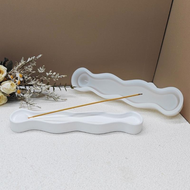 Flexible Silicone Incenses Stick Holder Base Mould Gypsum Mold for Handmade Crafts Plaster Home Decoration Making Mold