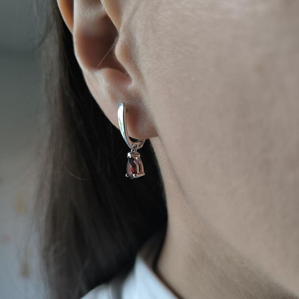 Серебряные серьги с натуральным гранатом 1.542ct (2195504)