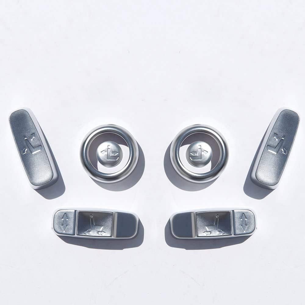 ABS 8Pcs Seat Adjustment Button Trim Cover Accessories for Land Rover Defender 110 2020 (Silver)