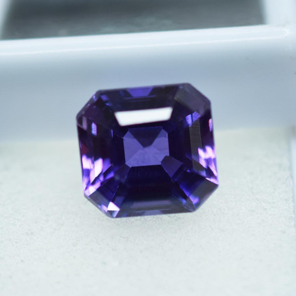 5.90 Ct Natural Purple Tanzanite Perfect Square Cut CERTIFIED Loose Gemstone