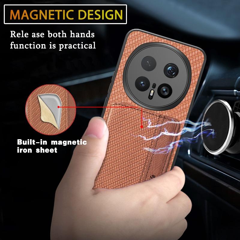 Pro Magic 8 Pro Flip pouzdro z karbonové kůže s peněženkou a držákem na karty pro Honor Magic 8 Lite Flip magnetický stojánek Zadní kryt