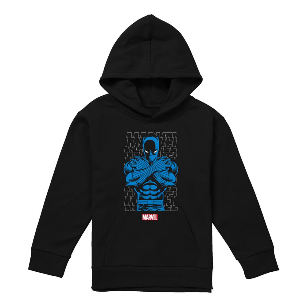 Black Panther Childrens/Kids Stripes Pull Over Hoodie