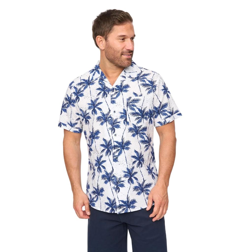 Bewley & Ritch Mens Palmetto Palm Print Short-Sleeved Shirt