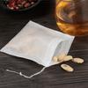 100pcs Disposable Drawstring Empty Tea Bags - Food Grade Non-Woven Fabric Paper Coffee Filters & Teaware for Loose Tea Brewing