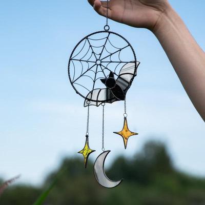 Carillon Creativi Decorazioni di Halloween Pipistrello Gotico Luna Stella Ornamento da Appendere Finestra Parete Ciondoli Festa Festiva Arredamento Casa