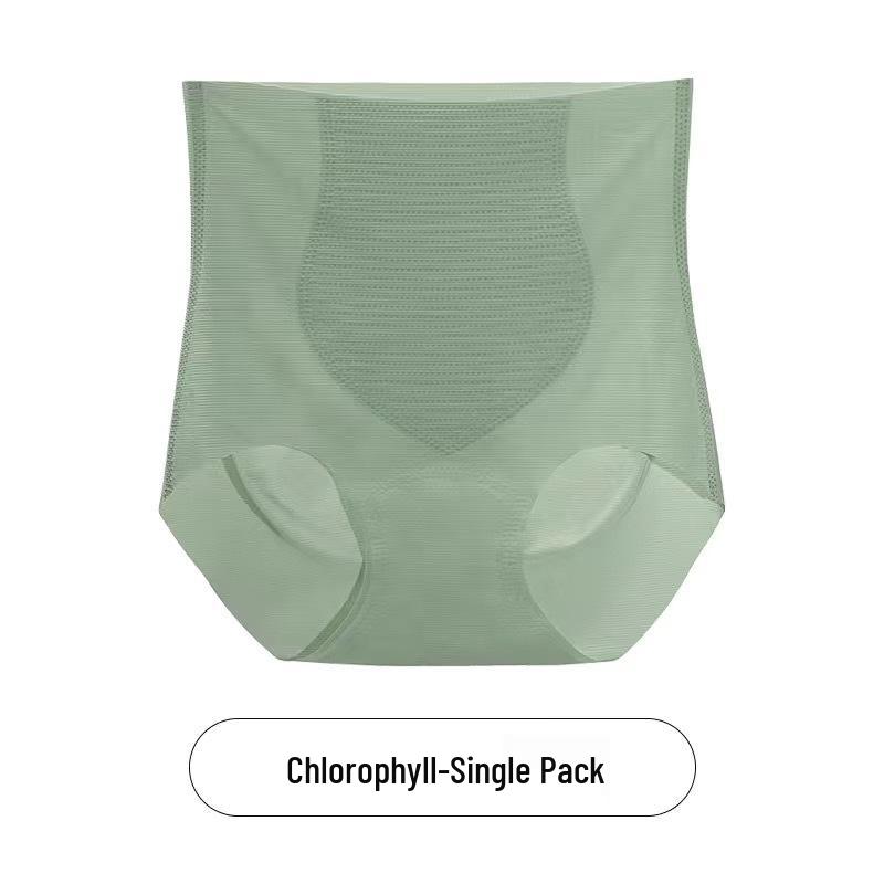 Women's High Waist Seamless Ice Silk Briefs - Ultra-Thin, Breathable, Tummy Control, Hip-Lifting