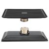 Black Floor Drain with Removable Cover Stainless Steel Bathroom Kitchen Accessory 10x20cm