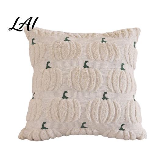 Ghost Throw Pillow Case Plush Pumpkin Cushion Cover Halloween 18 X Inch Seasonal Bedroom Cover Cute Soft for Spooky Season Cozy Fall Home