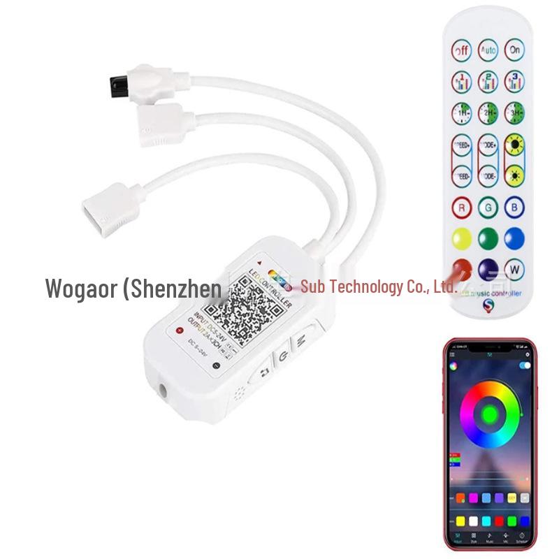 Bluetooth 24-Tasten RGB LED-Streifen-Controller mit Infrarot & App-Dimmung