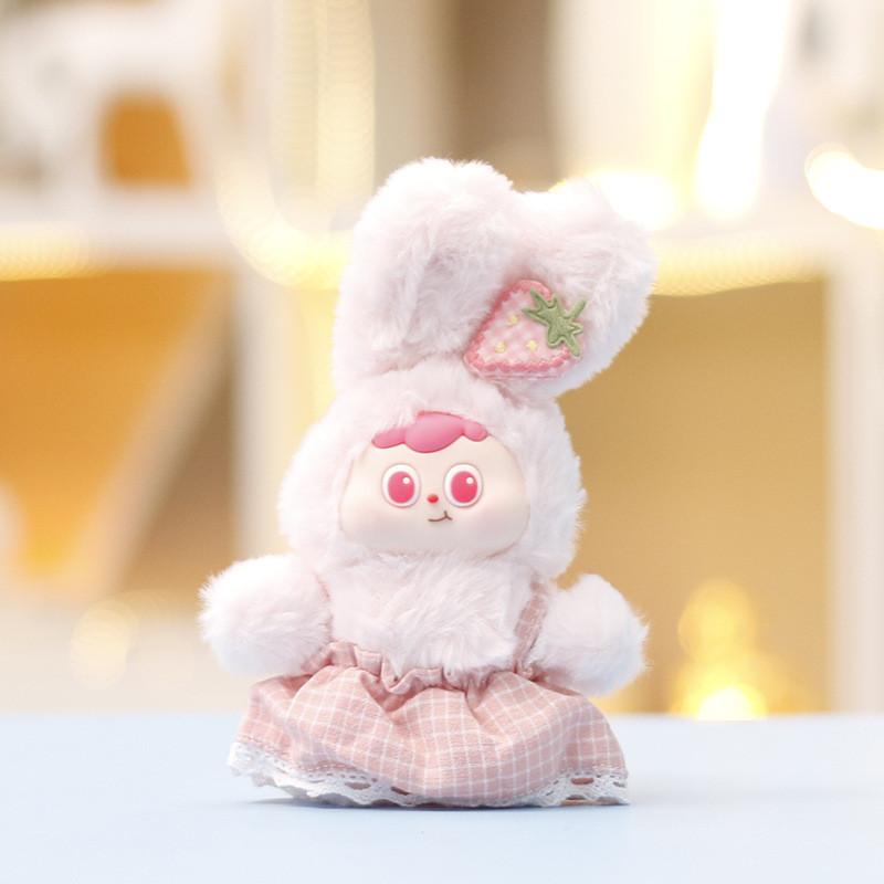 Countryside Style Shoulder Strap Skirt Plush Rabbit Vinyl Doll Pendant Kid Toy For Girls Birthday Gift