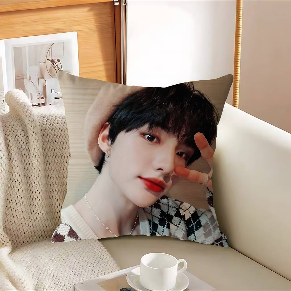 

H-HyunjinS Аниме Наволочка Съемная Моющаяся Наволочка – Всесезонный Мягкий Лен 12x12Inch