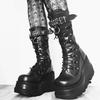 Women High Boots Cosplay Mid-calf Boots High Platform Wedges Boots 2024 Summer Autumn New Designer Gothic Shoes for Women Botas