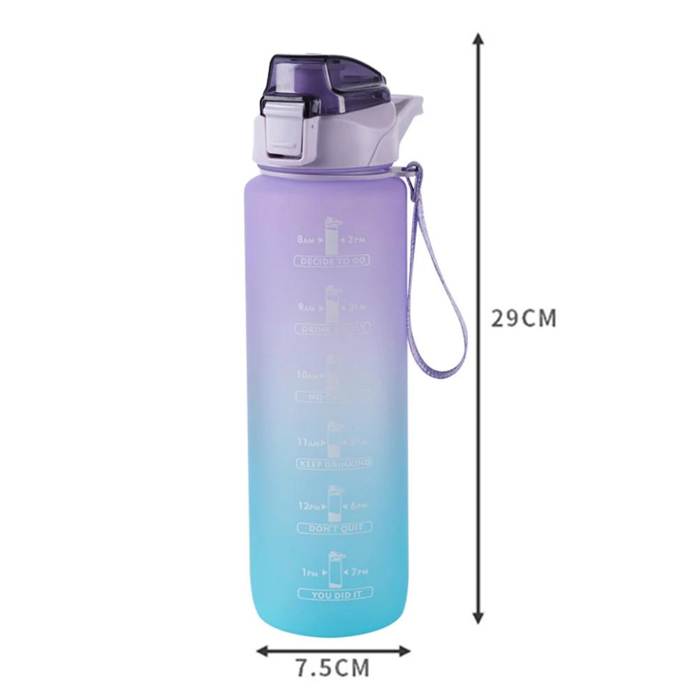 2 Liter Sports Water Bottle With Straw Large Capacity Outdoor Sports Fitness Cup with Time Scale Portable Reusable Water Bottle