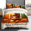 Duvet Cover Printed With Christmas Decoration Super Soft Brushed Microfiber Double Bed Comfortable Set With Zipper Closure And 2 Pillowcases