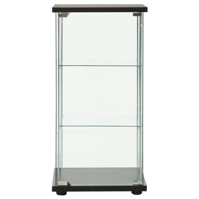 VidaXL Storage Cabinet Tempered Glass Black