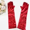 Ruched Design Evening Dress Gloves Full Finger Opera Gloves Bridal Wedding Gloves  Birthday Party