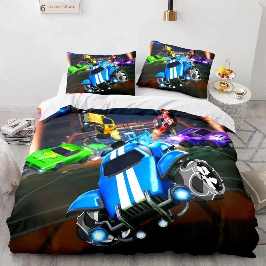 Set Biancheria da Letto Rocket League Copriletto Singolo Twin Full Queen King Size Auto Rocket League Set Letto Camera da Letto Ragazzi Copripiumino