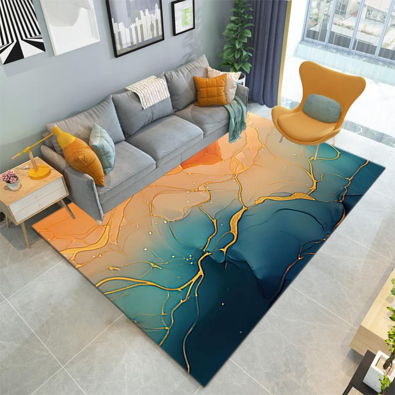 1PC Marble texture printed Carpet Rug for Living Room Bedroom Home Sofa Decoration,Non-slip Floor Mat Floor mat