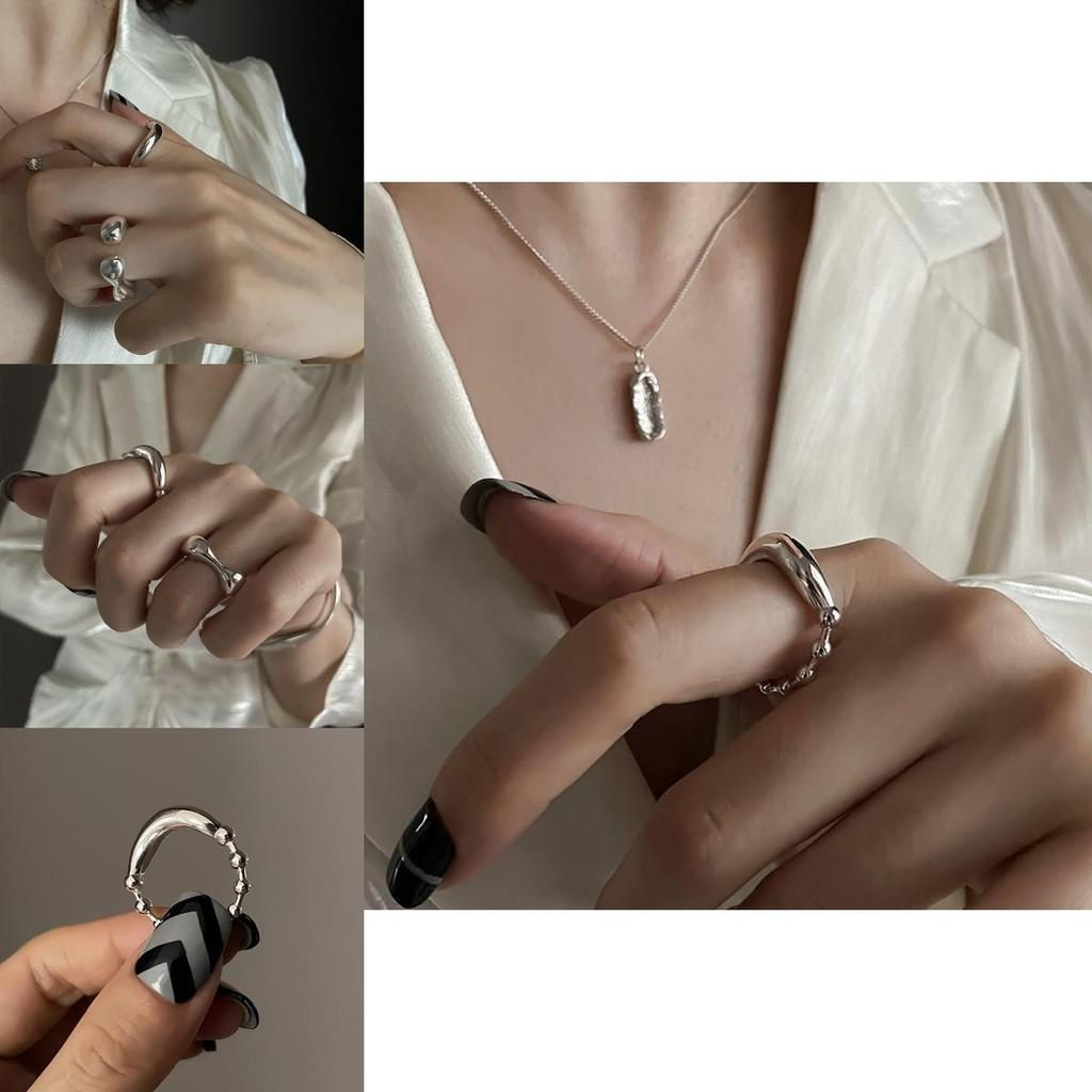 Elegant Adjustable Copper Geometric Ring For Women Fashionable Ins Style Unique Design