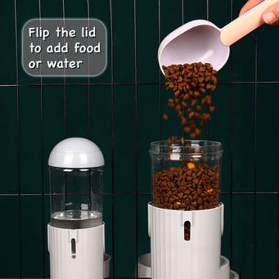 Automatic Water and Grain Renewal Stationary Dog Cat Cage Feeder Automatic Suspension Kettle