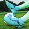 31-48 High Top High Quality Youth Soccer Shoes Broken Studs Men's Lace-up Rubber Soft Sole Big Size Soccer Boots