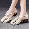 Fashion GKTINOO Women Sandals 2024 New Summer Retro Women Shoes Genuine Leather Buckle Strap Casual High Heels Handmade Ladies Sandals