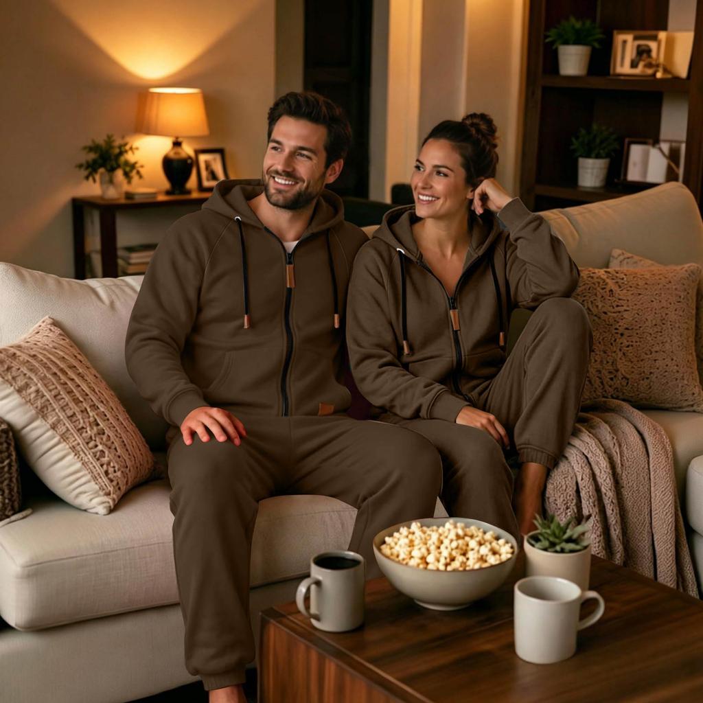 Adult- Casual Jumpsuit: Long-Sleeve Hooded Jumpsuit