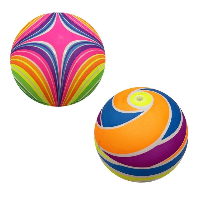 Environmentally Friendly Rainbow Ball Toys Children'S Party Gifts Indoor And Outdoor Game Sports Soft And Elastic Leather Ball