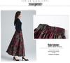 Autumn/Winter High-End Retro Floral Wool Maxi Skirt with Pockets, High Waist, and Large Flare.