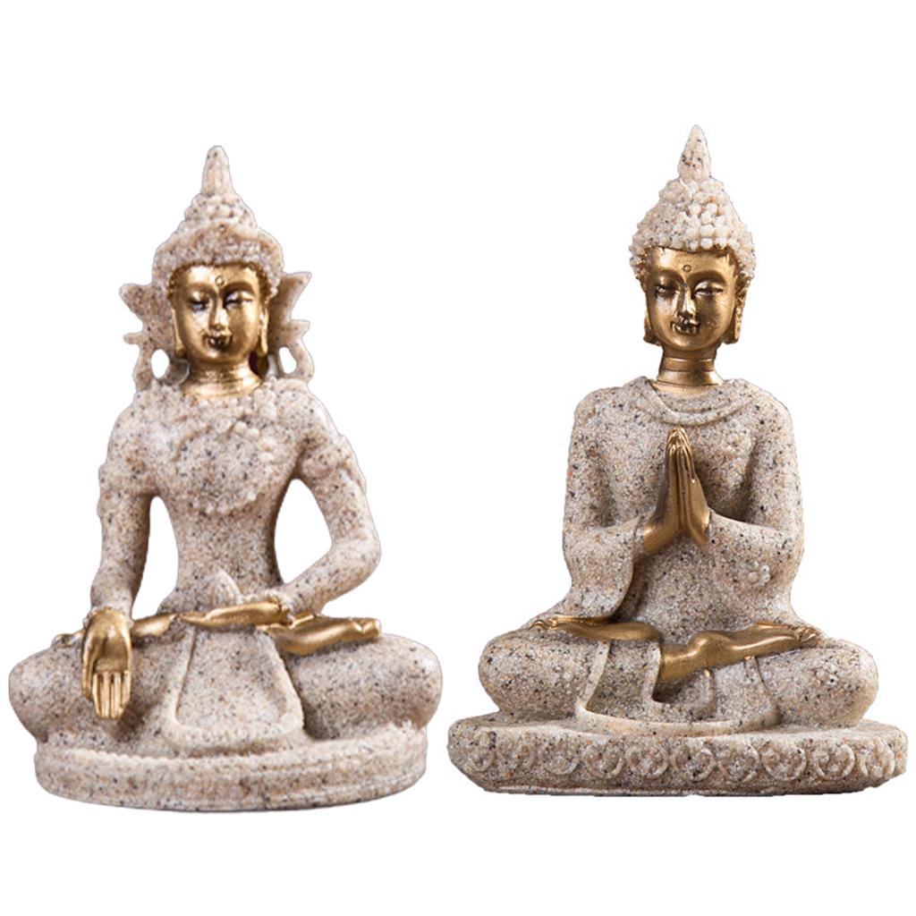 Thailand Buddha Statue Sculpture Table Art Home Room Decoration Suitable for Office Wine Cooler Decor
