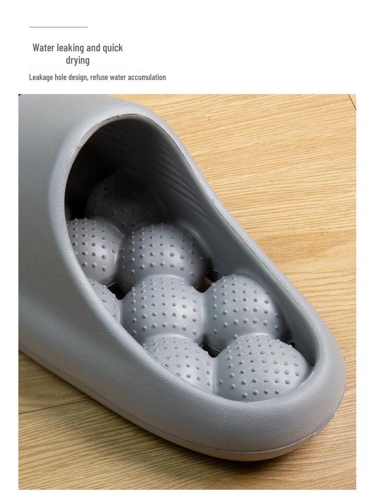 Men's Non-Slip Thick-Soled Summer Indoor Slippers with Unique Massage Design