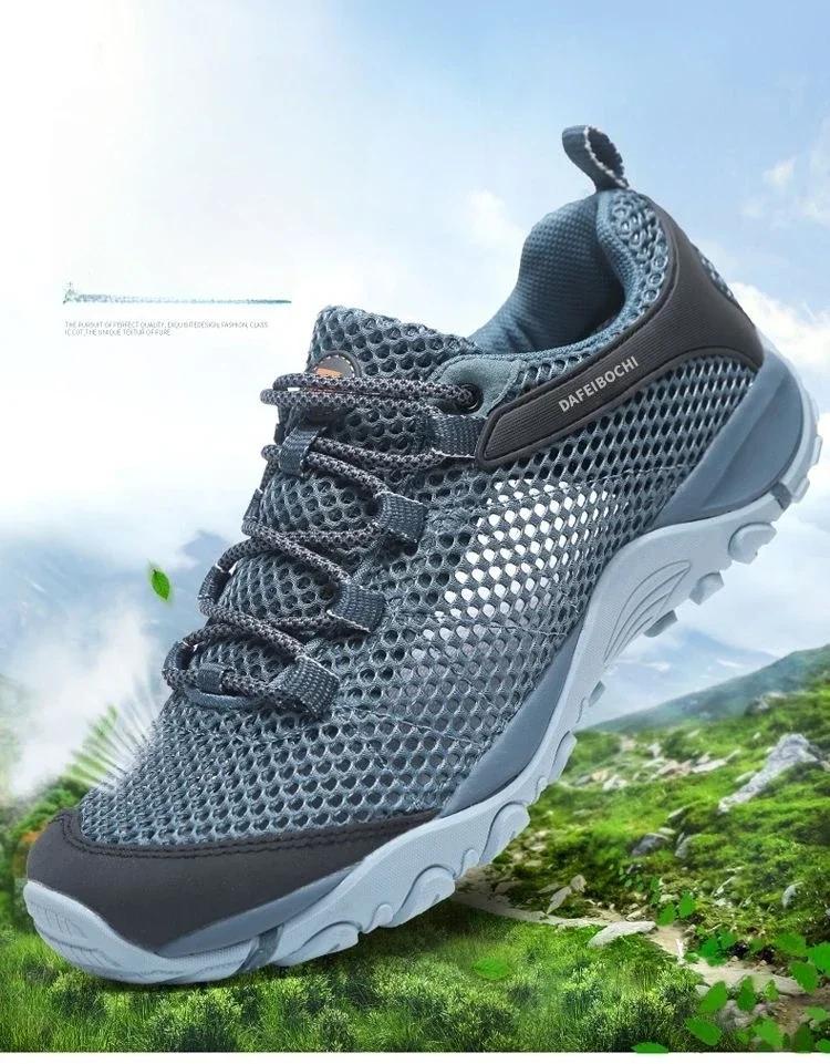 Fashion Mens Hiking Shoes Summer Breathable Casual Sneakers Outdoor Travel Walking Shoes Non Slip Sneakers Water Shoes