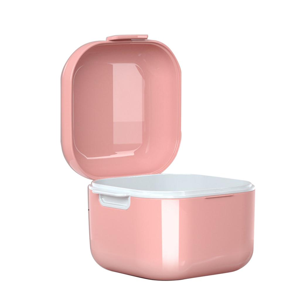 Denture Bath Case Denture Soaking Holder Portable Compact Denture Soak Container Multifunctional False Teeth Storage Case for Home Travel