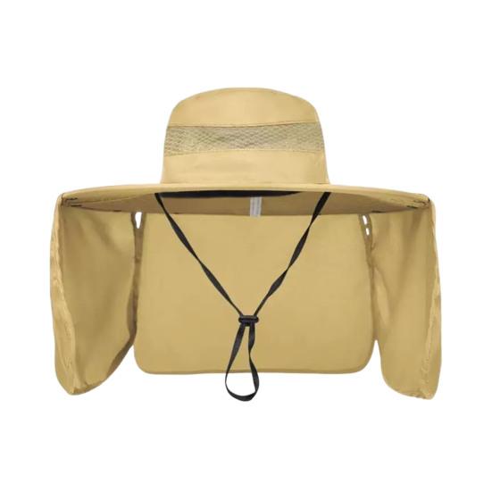 Unisex Summer Sun Hat Outdoor Sun Protection Cap with Neck хаки