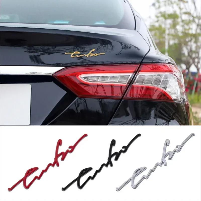 1Pc Car Styling 3D Adhesive Zinc Alloy Body Side Sticker Turbo Logo Auto Rear Trunk Emblem Badge Decal Accessories