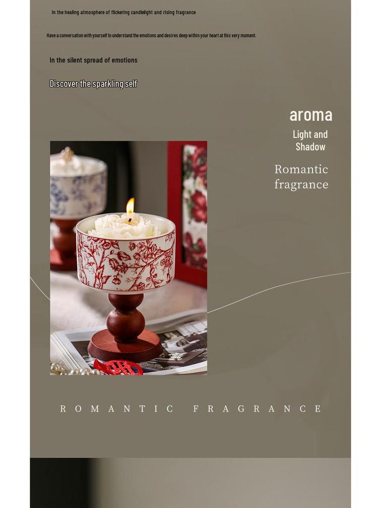 Camellia Scented Candle & Essential Oil Gift Set with Ceramic Diffuser - Hotel Room Fragrance & Deodorizer