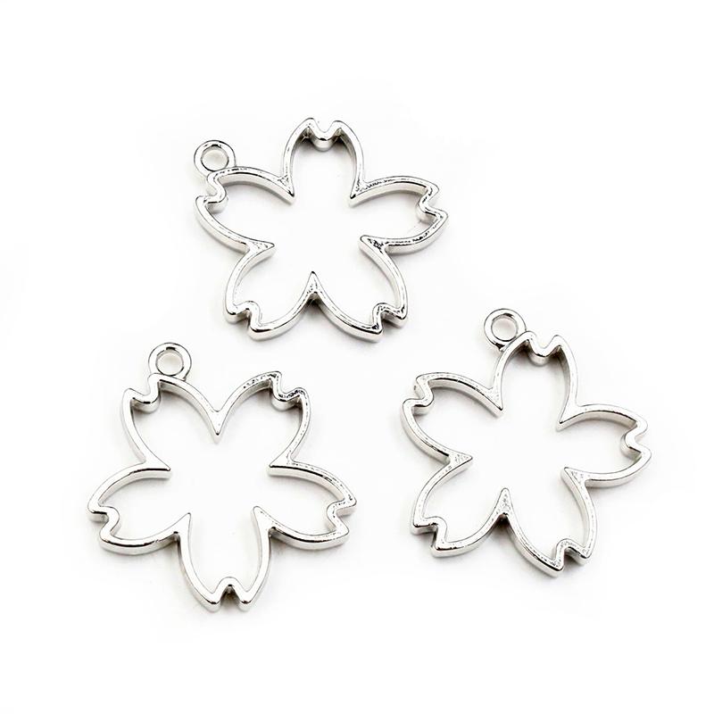 

10pcs 33x30mm Flower Shape Border Mold Geometric Hollow Frame Bezel Epoxy Resin Pendant Tray For DIY Jewelry Making Accessories
