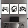 3pcs/set Gaming Graffiti Gamepad Earphone Funny Wall Art Canvas Poster Gamer Room Wall Decor Prints Modern Living Room Posters