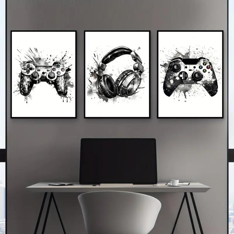 3pcs/set Gaming Graffiti Gamepad Earphone Funny Wall Art Canvas Poster Gamer Room Wall Decor Prints Modern Living Room Posters