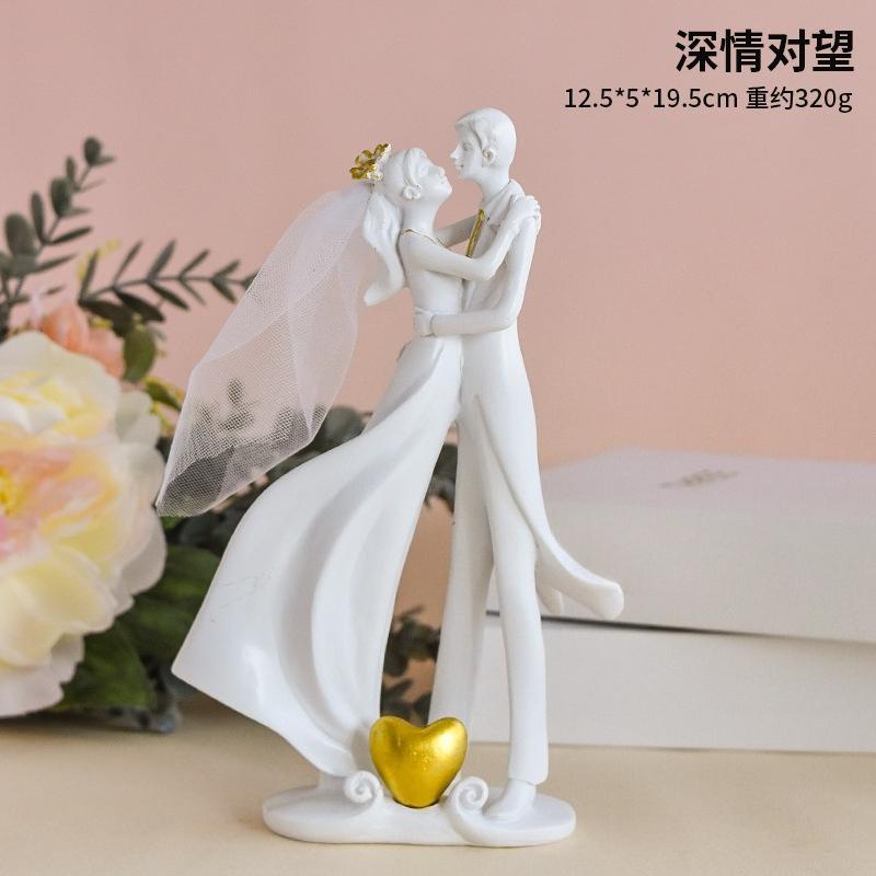 Nordic Style European Wedding Bride and Groom Series Resin Desktop Ornaments Valentine's Day Hand-made Decorative Figurines