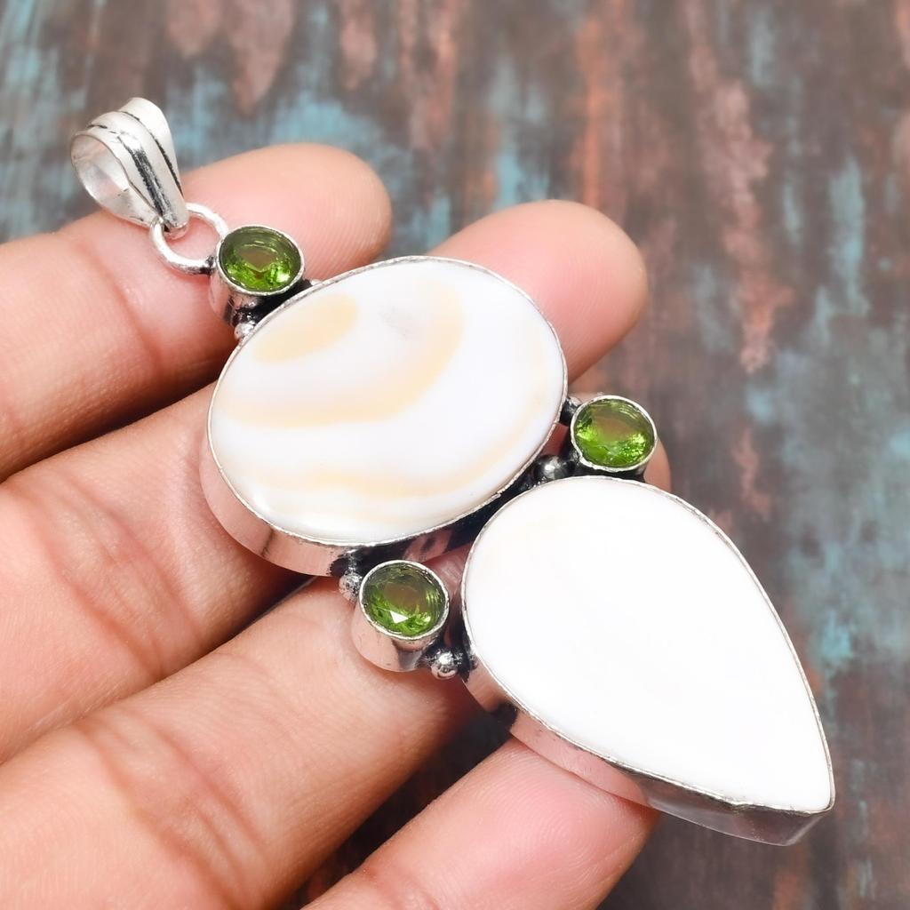 Gorgeous Mother Of Pearl Gemstone Solid 925 Sterling Silver Handmade Pendant Jewelry