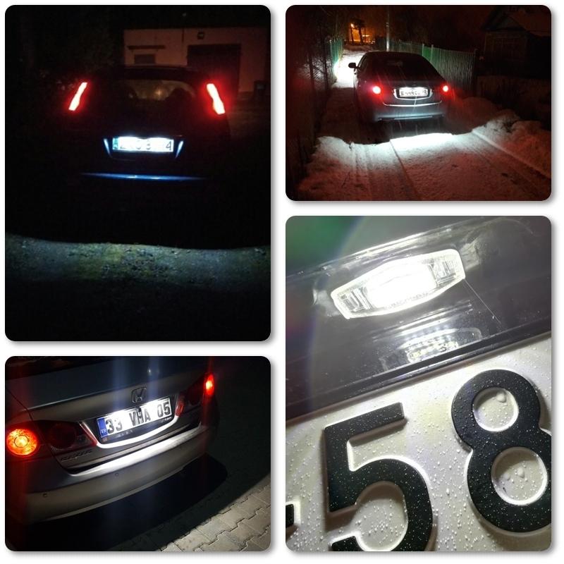 For Honda Civic Sedan Accord Type R EP3 City MK4 Odyssey For Acura RL TL TSX ILX RDX MDX Led License Plate Light Auto Tag Lamp