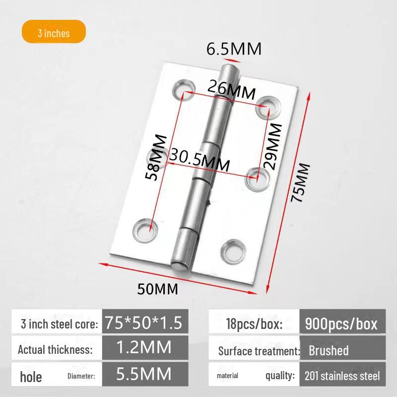 Scharniersatz für Schranktüren und Fenster aus Edelstahl 304