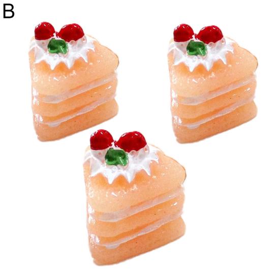 3 stk Simulasjon Sjokoladekaker Miniatyr Mat Figur Dukkehus Tilbehør